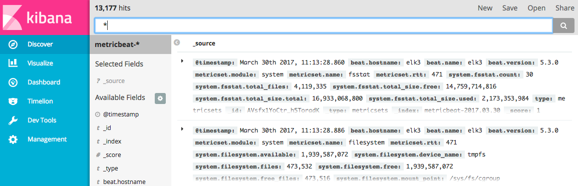 kibana metricbeat