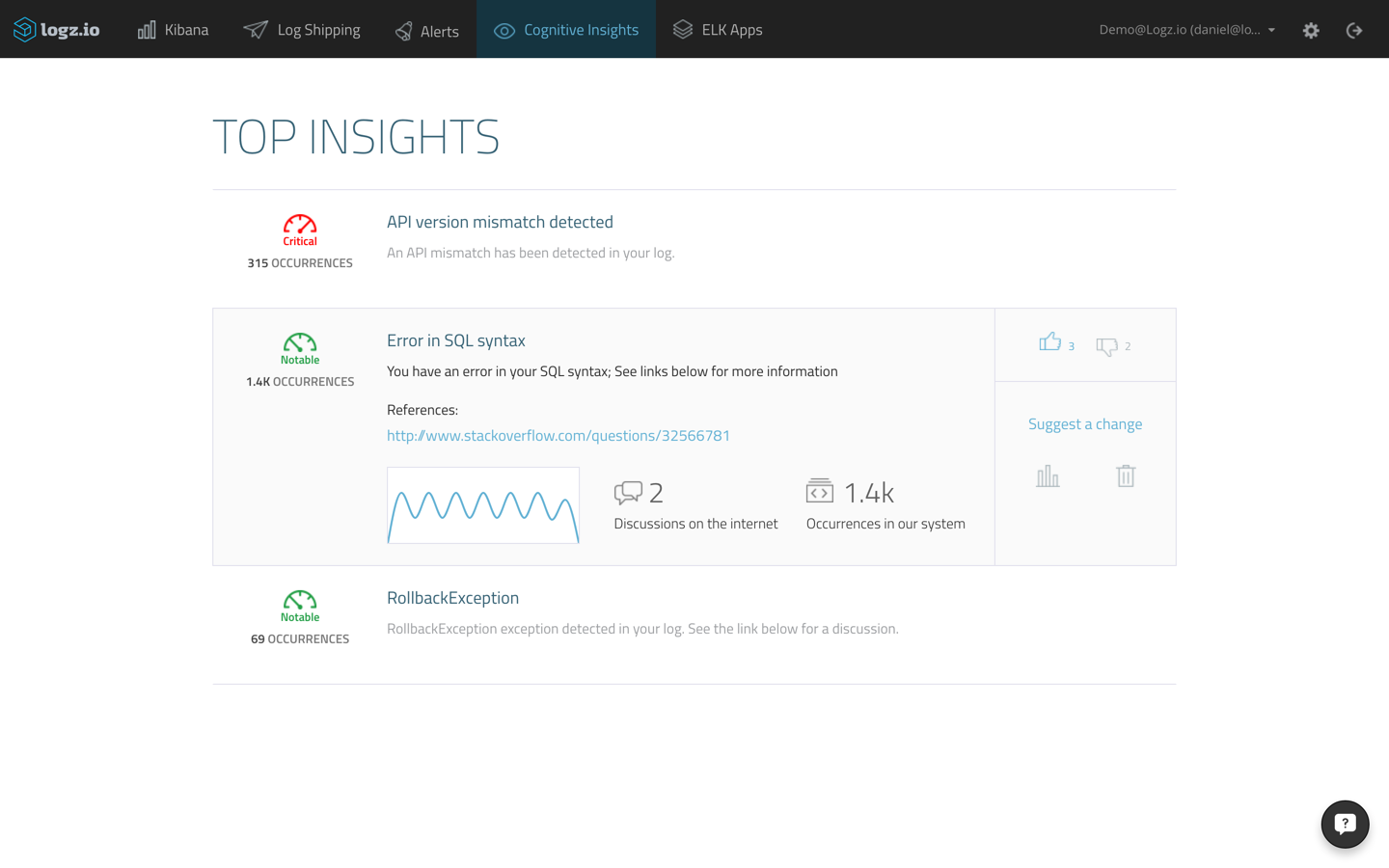 logzio insights