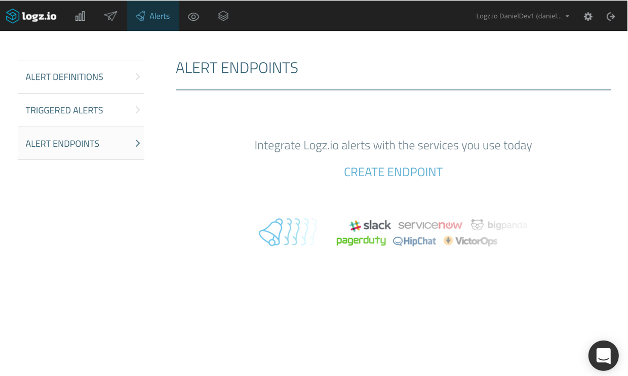 create alert endpoint