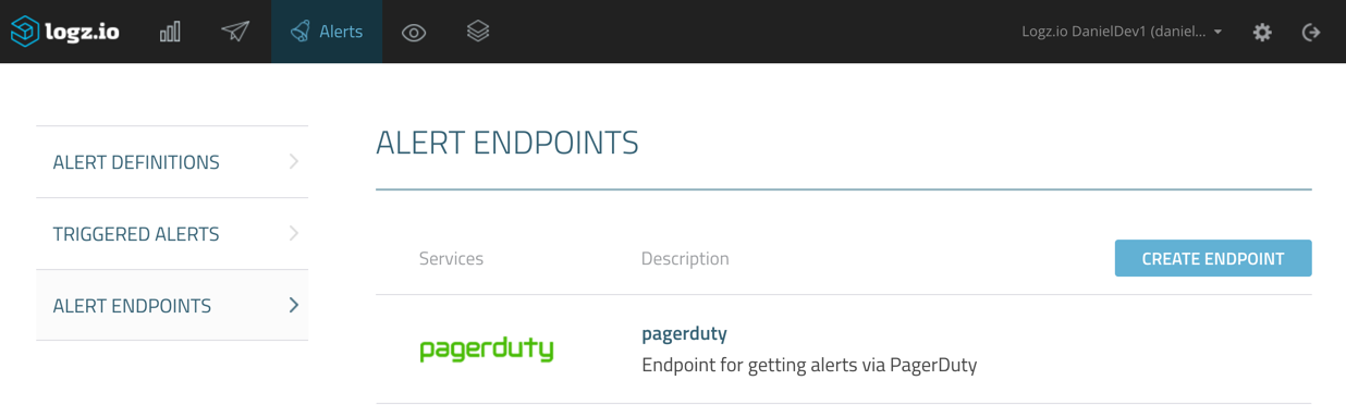 save pagerduty endpoint