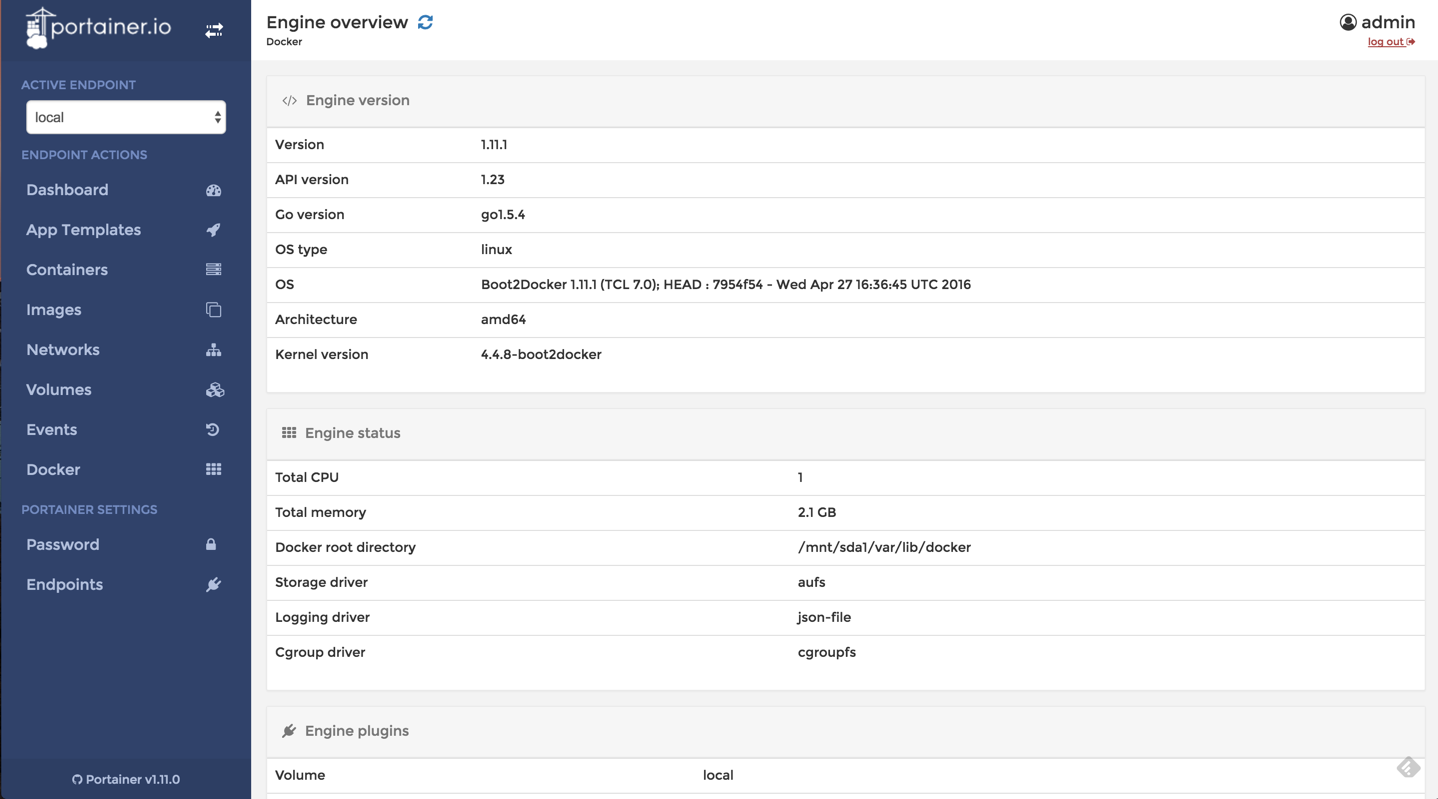 portainer docker engine