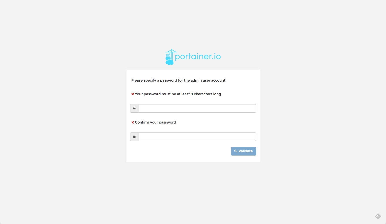 portainer password