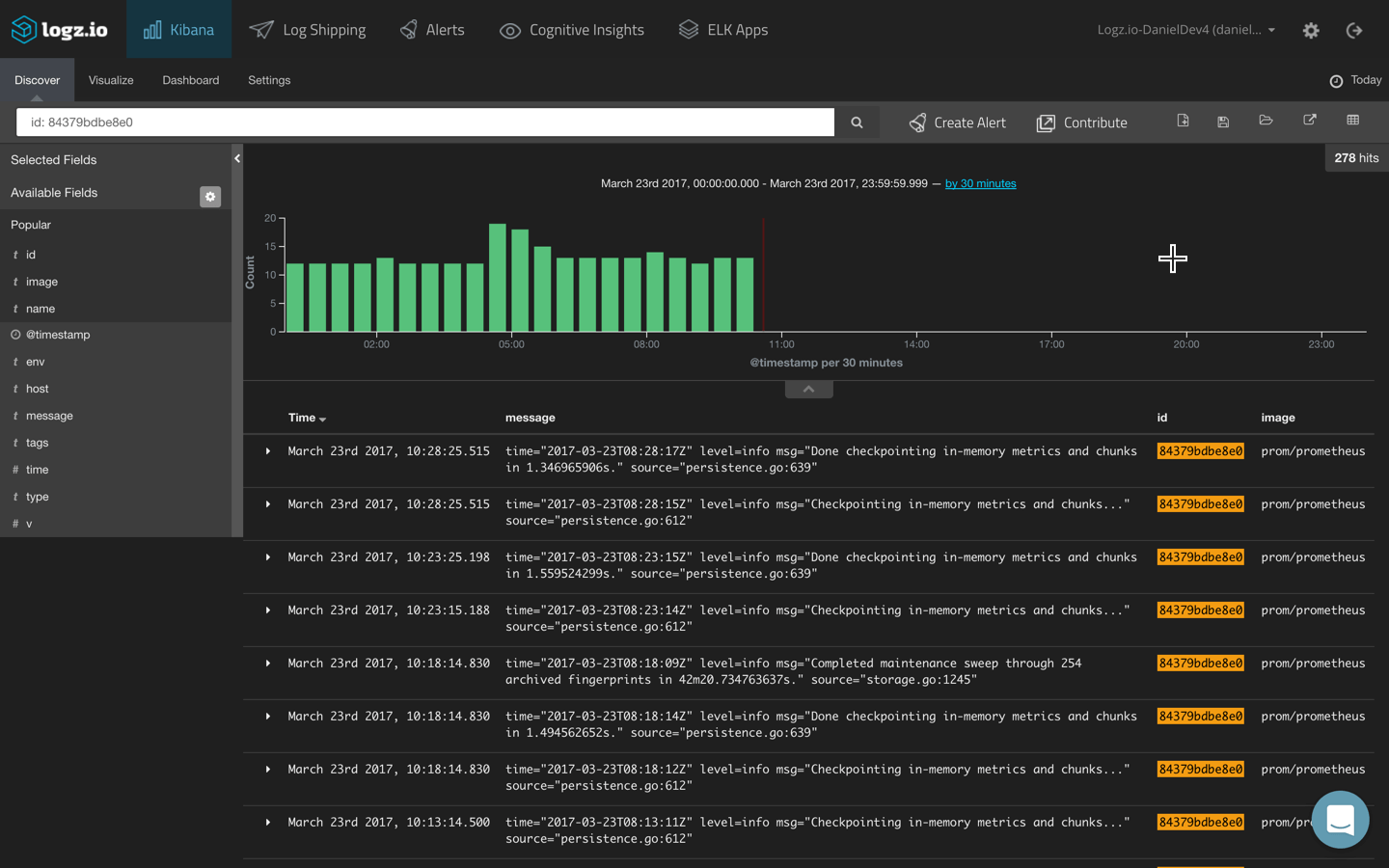 docker container logs