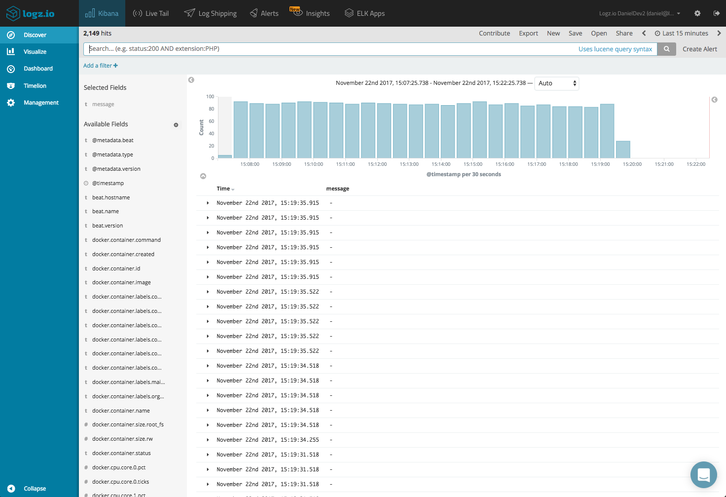 metrics logz.io