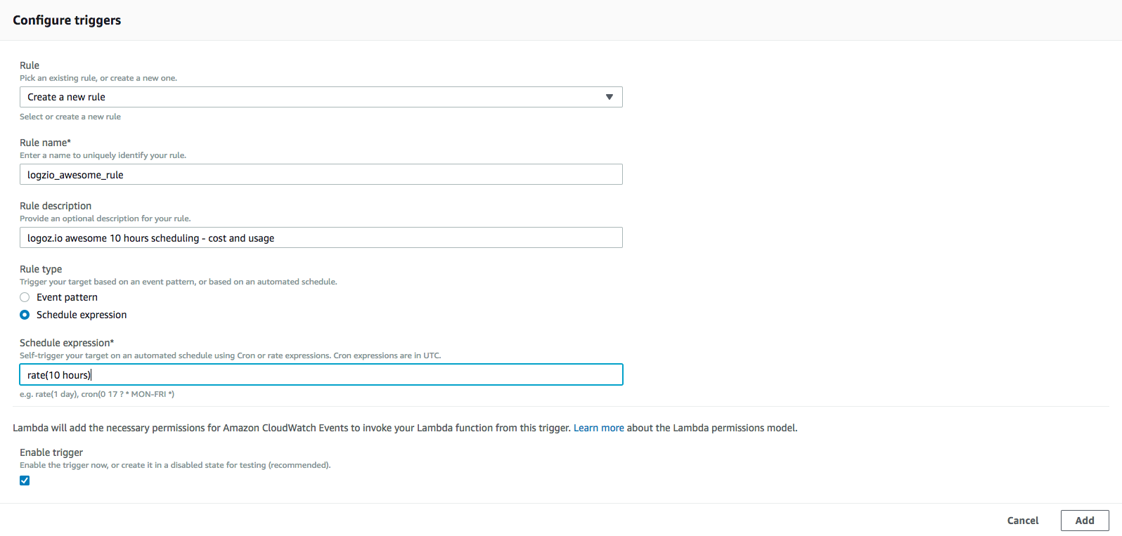 configure triggers