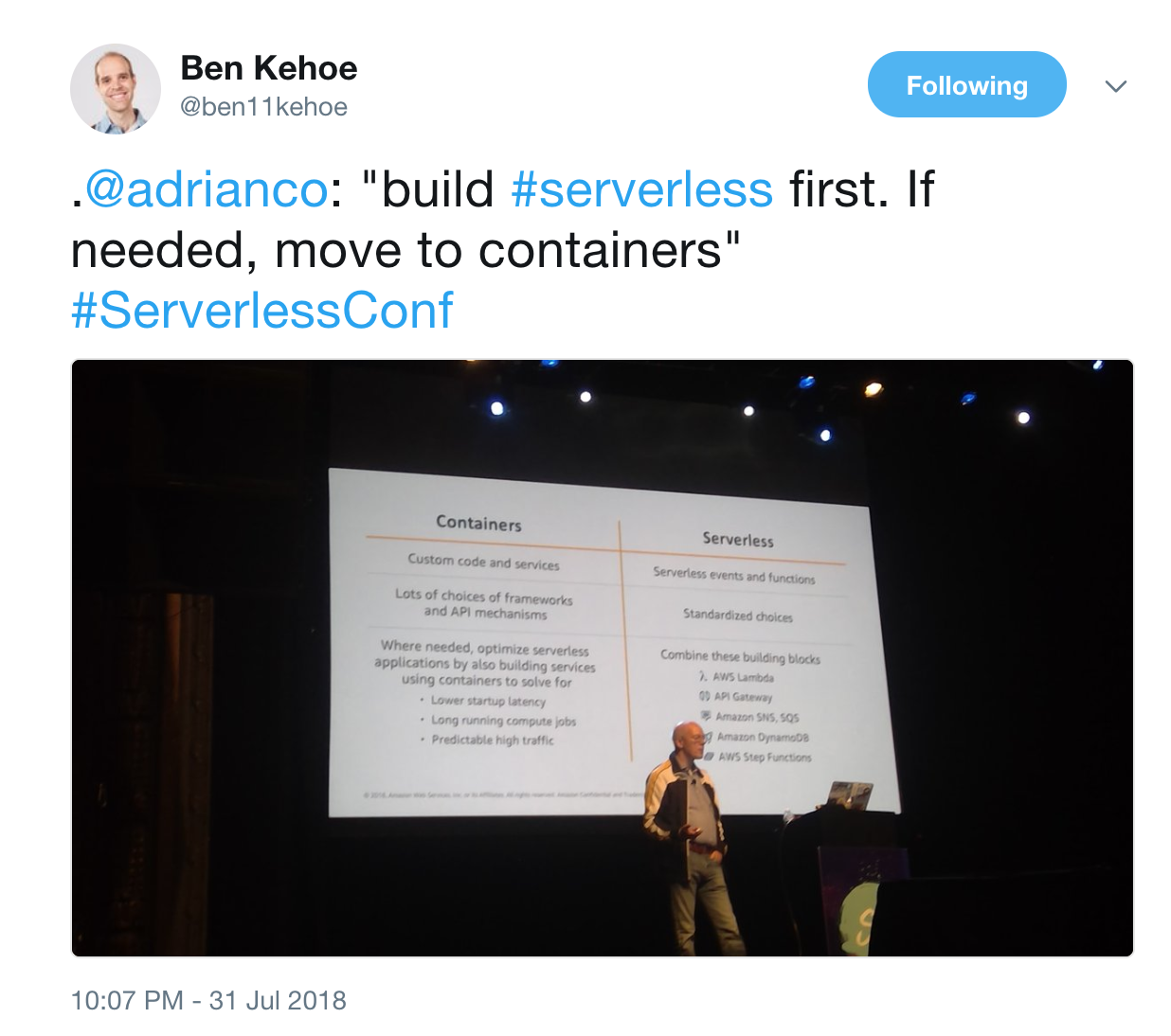 containers vs serverless