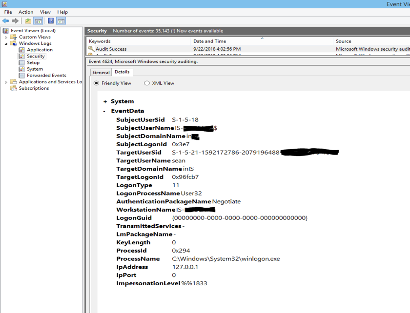 Windows Security Log Quick Reference Chart