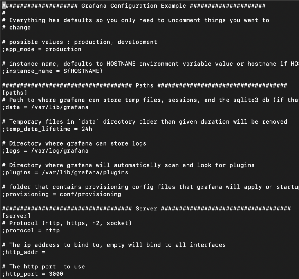 OSS grafana Configuration Example